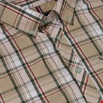 Kam S/S Casual Check Shirt - stone